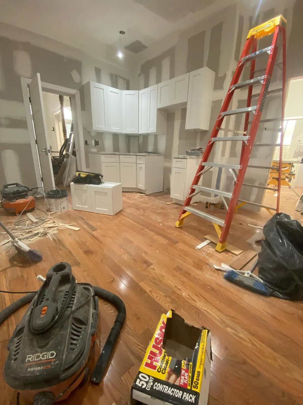 Open floor plan interior renovation