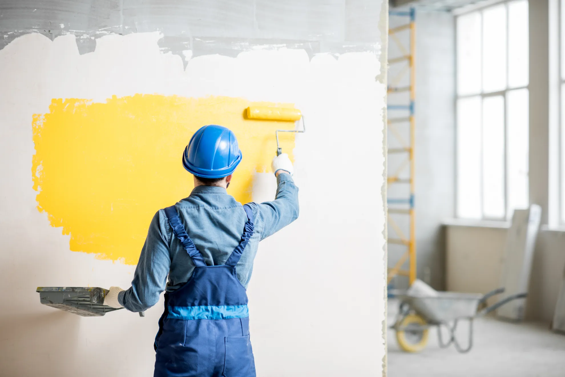 Interior painting completed with cutting in by hand