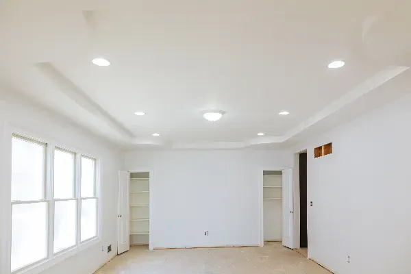 Recessed lighting installed in a renovated room