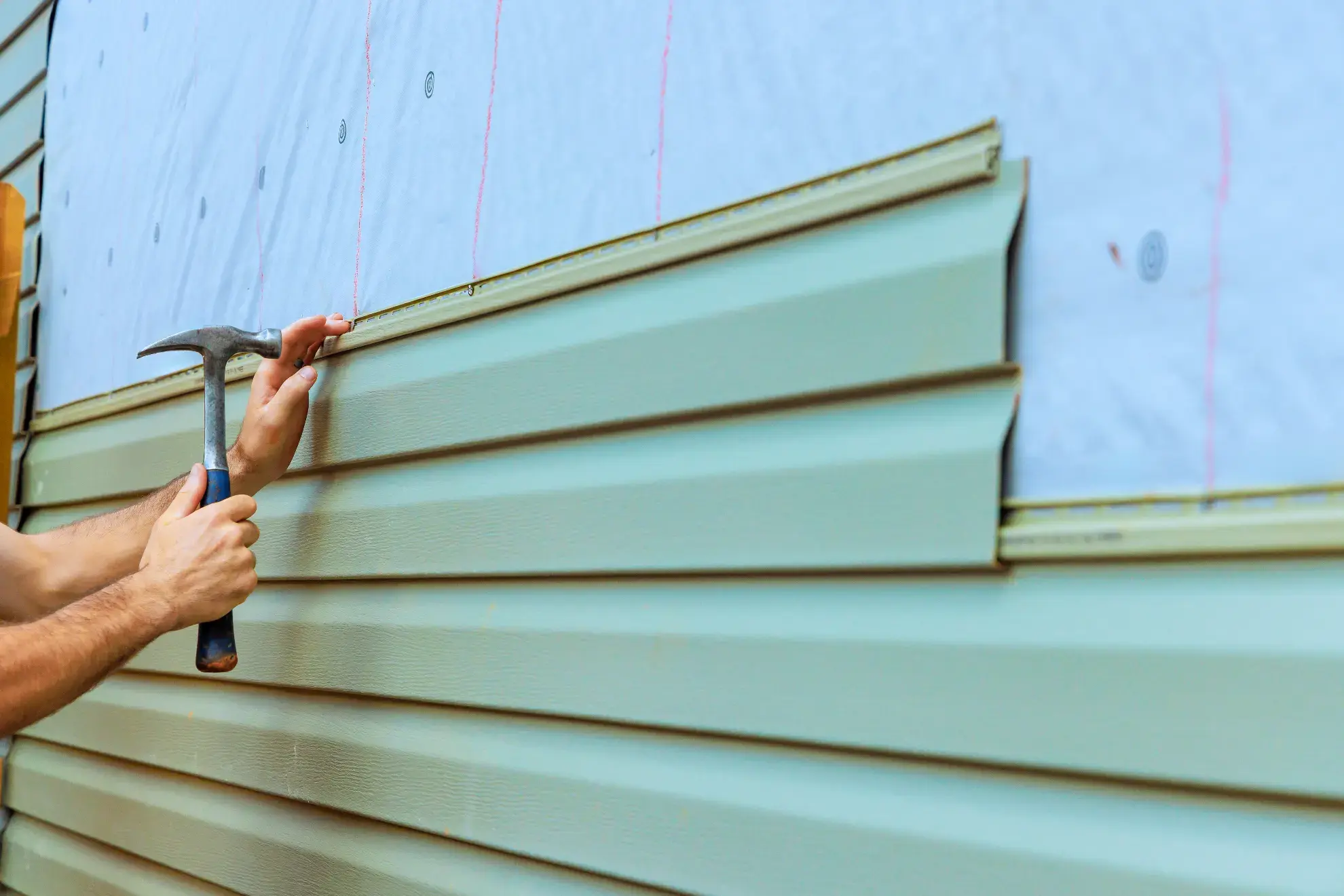 New siding installed on a house exterior
