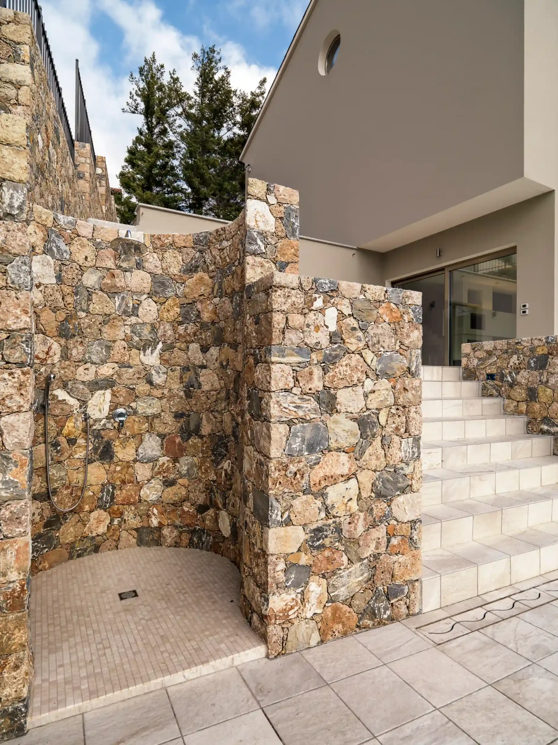 Repointed brick joints on a New York home