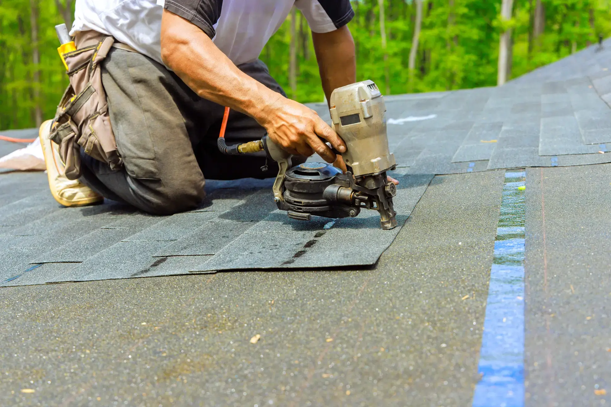 Preventive roof maintenance inspection on a New York home