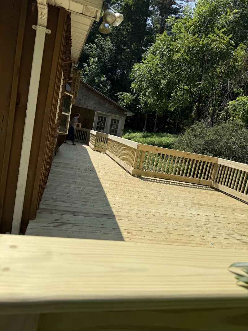 Finished deck on a residential property in New York