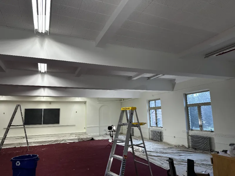 Interior painting completed in a residential room