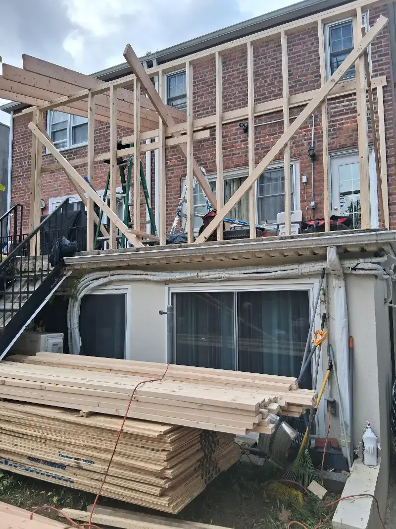Exterior carpentry work on a residential property in New York